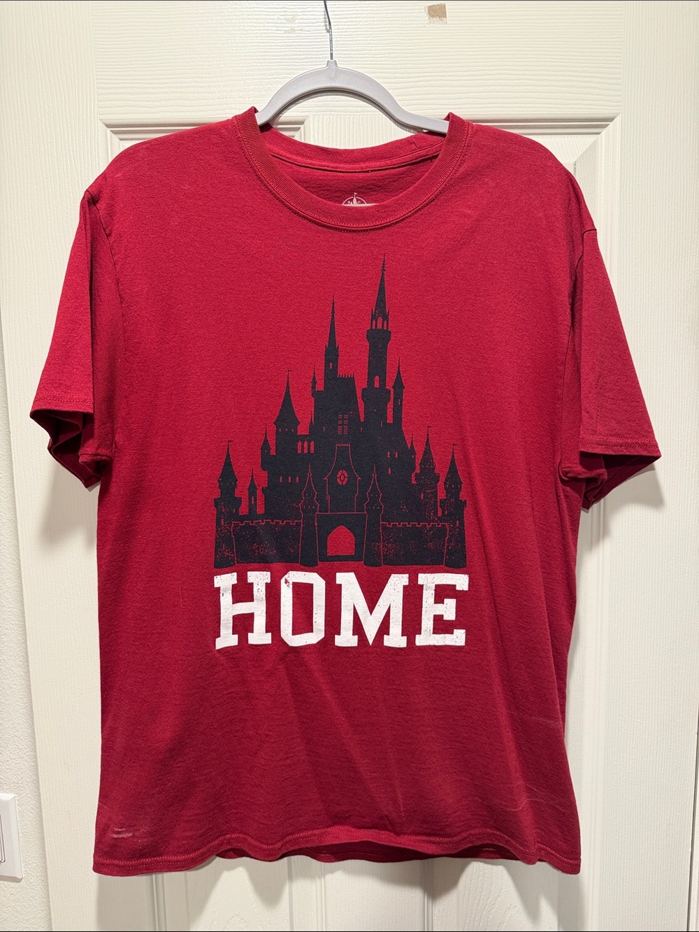 Disney Red Crewneck T‑Shirt with White Logo